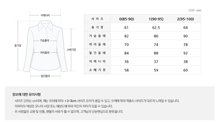 사이즈표