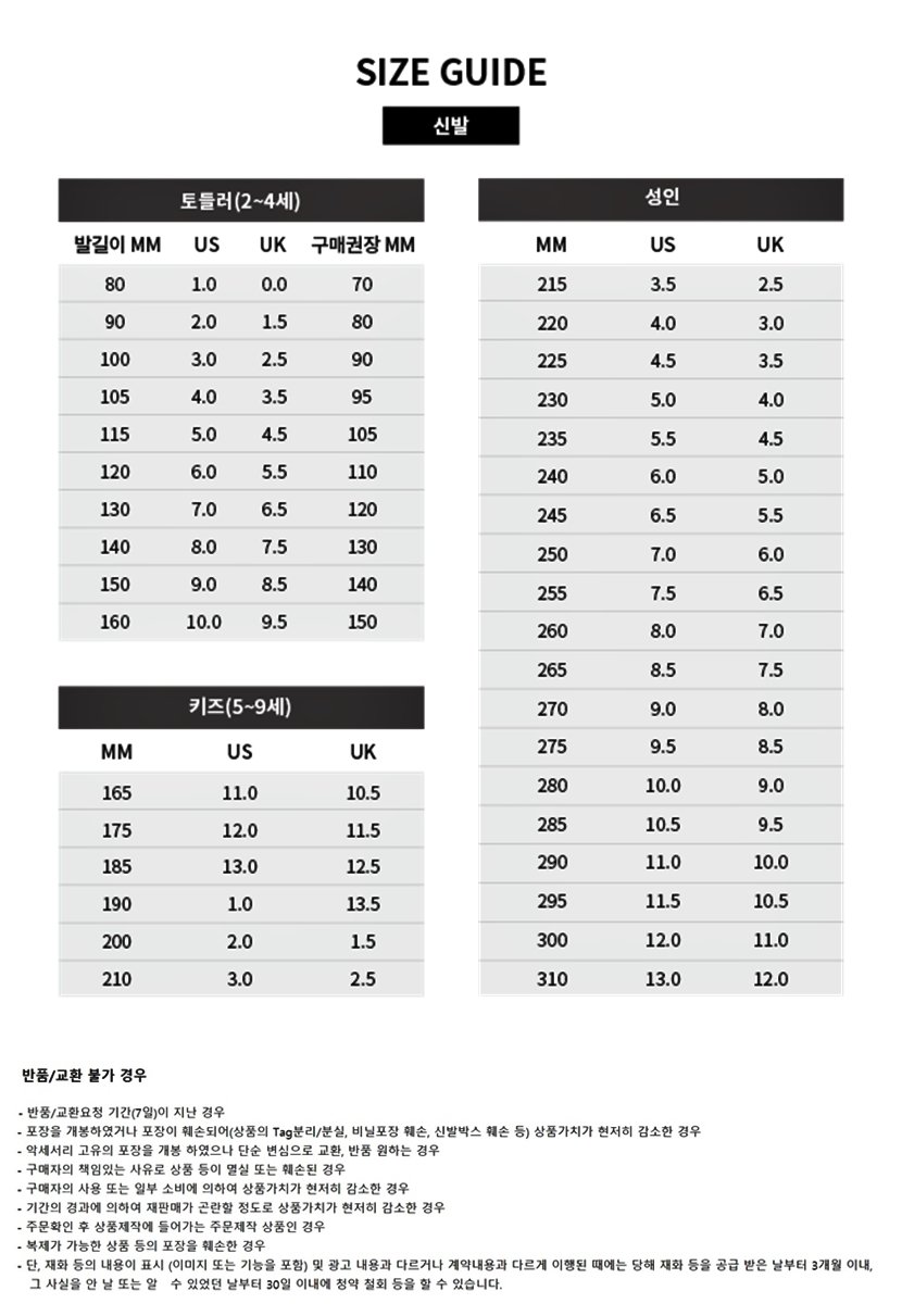 신발 사이즈 