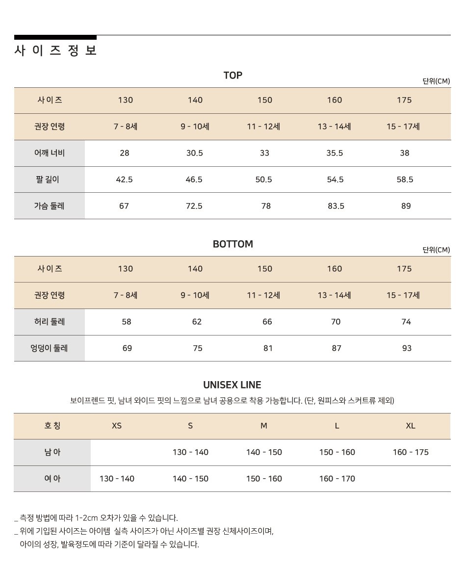 FW사이즈